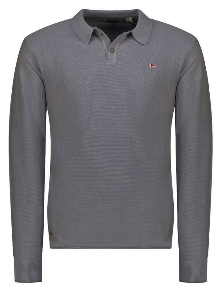 Geographical Norway Sweter "Fiji" w kolorze szarym rozmiar: S