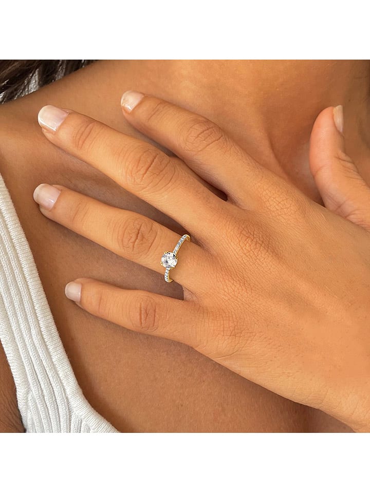 OR Carats Złoty pierścionek z diamentem i kamieniem szlachetnym rozmiar: 52