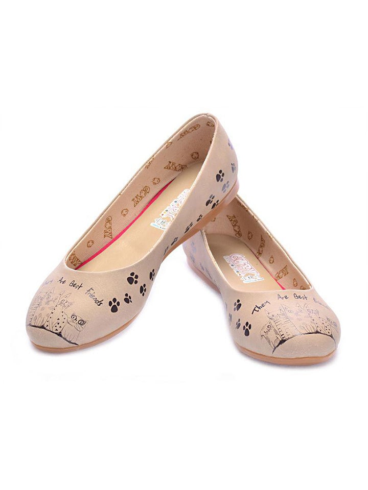 Goby Baleriny w kolorze beżowym ze wzorem rozmiar: 37