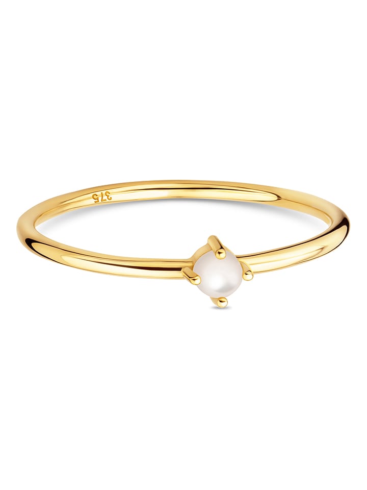 Diamant Exquis Złoty pierścionek z perłą rozmiar: 56