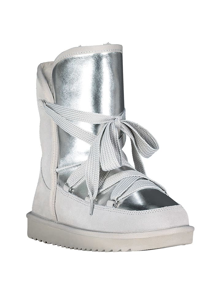 Geographical Norway Kozaki zimowe "Omondor" w kolorze srebrno-szarym rozmiar: 38