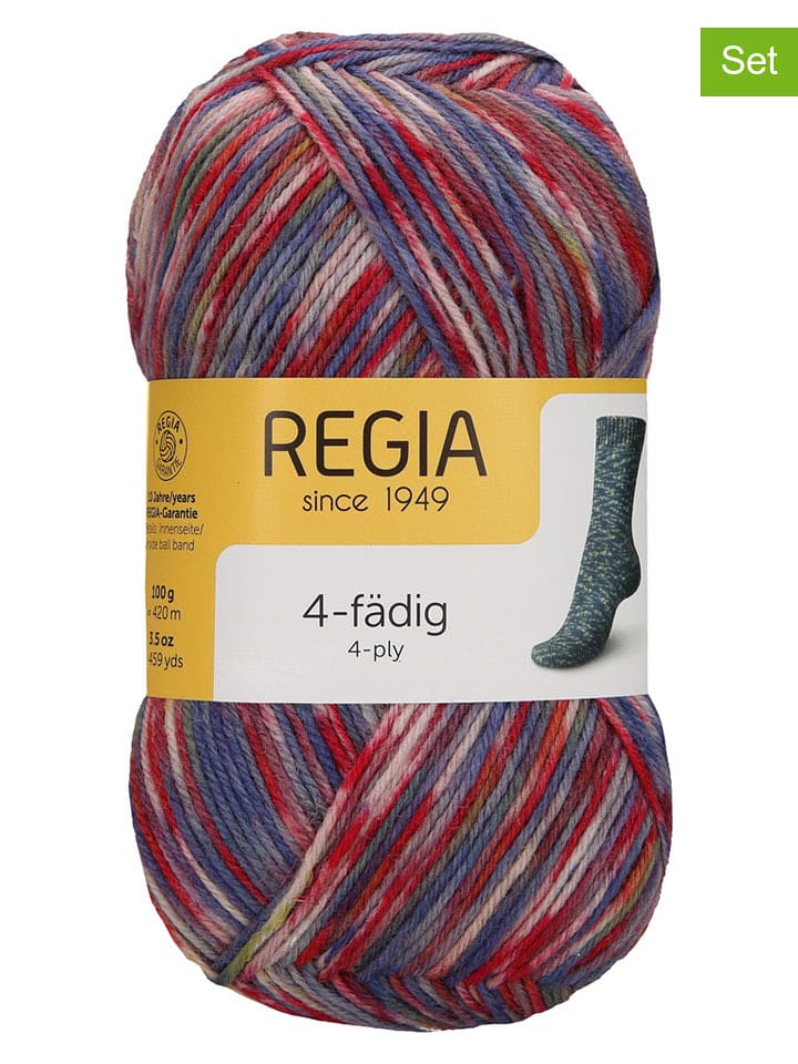 Regia Mieszana przędza wełniana (10 szt.) w różnych kolorach - 10 x 100 g rozmiar: onesize