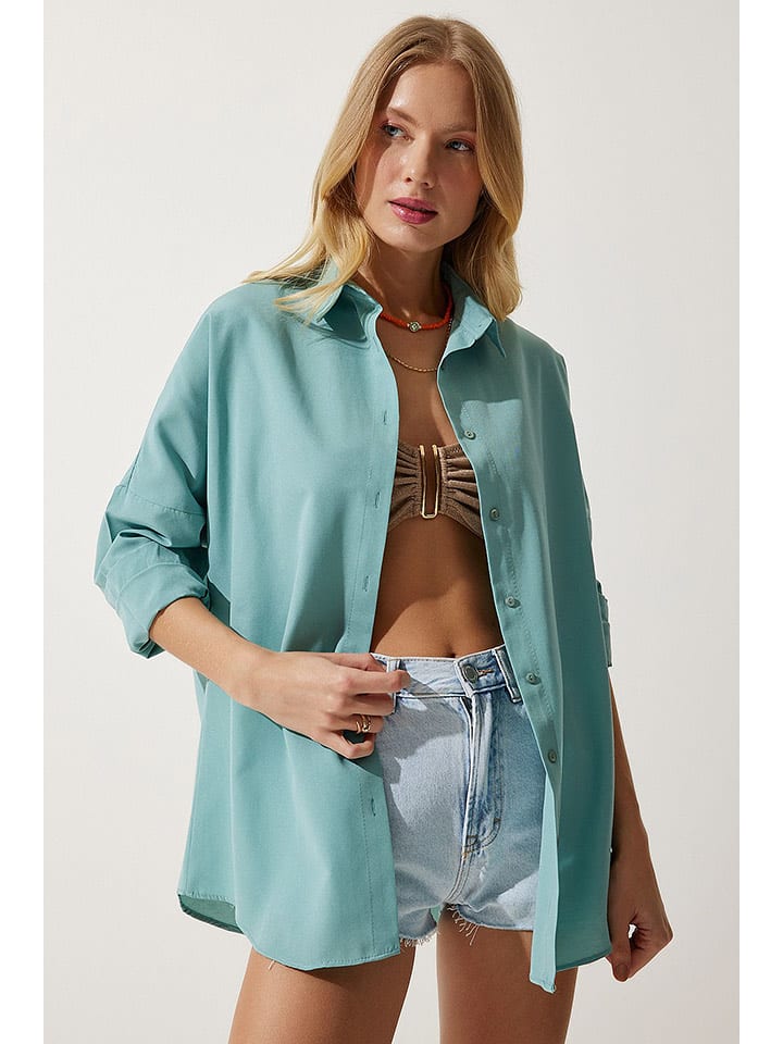 Happiness Istanbul Bluzka "Happiness Istanbul" w kolorze turkusowym rozmiar: 38