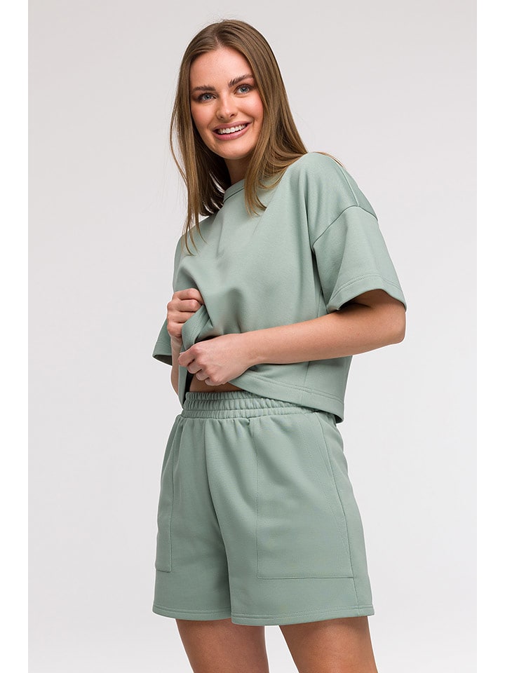 Be Wear Szorty dresowe w kolorze miętowym rozmiar: L