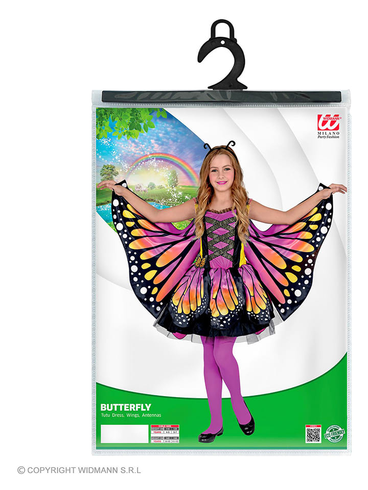 Carnival Party 3-częściowy kostium "Butterfly" w kolorze różowym ze wzorem rozmiar: 158