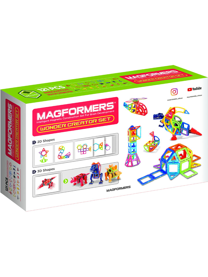 MAGFORMERS 121-częściowy zestaw magnetyczny "Wonder Creator" - 3+ rozmiar: onesize