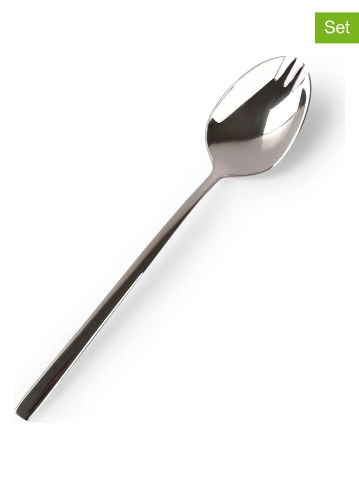 Salt and Pepper Widelczyki (6 szt.) "Terno" w kolorze srebrnym do przekąsek - wys. 11 cm rozmiar: onesize