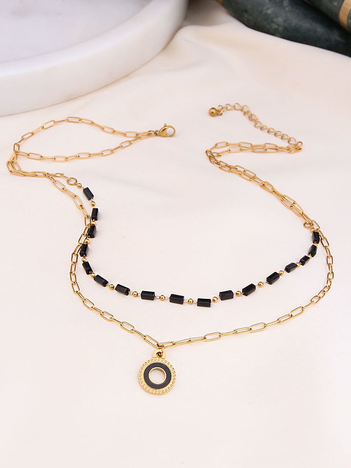 Charlize Pozłacany naszyjnik z cyrkoniami - dł. 50 cm rozmiar: onesize