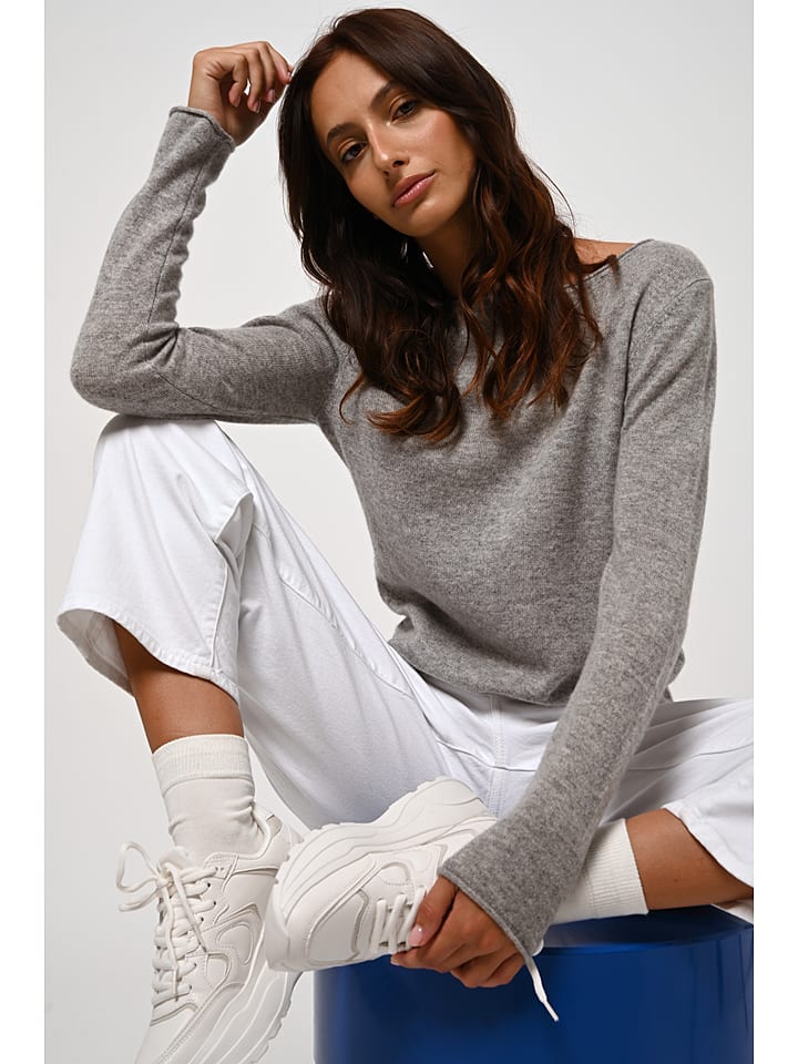 AUTHENTIC CASHMERE Kaszmirowy sweter "Criou" w kolorze szarym rozmiar: S