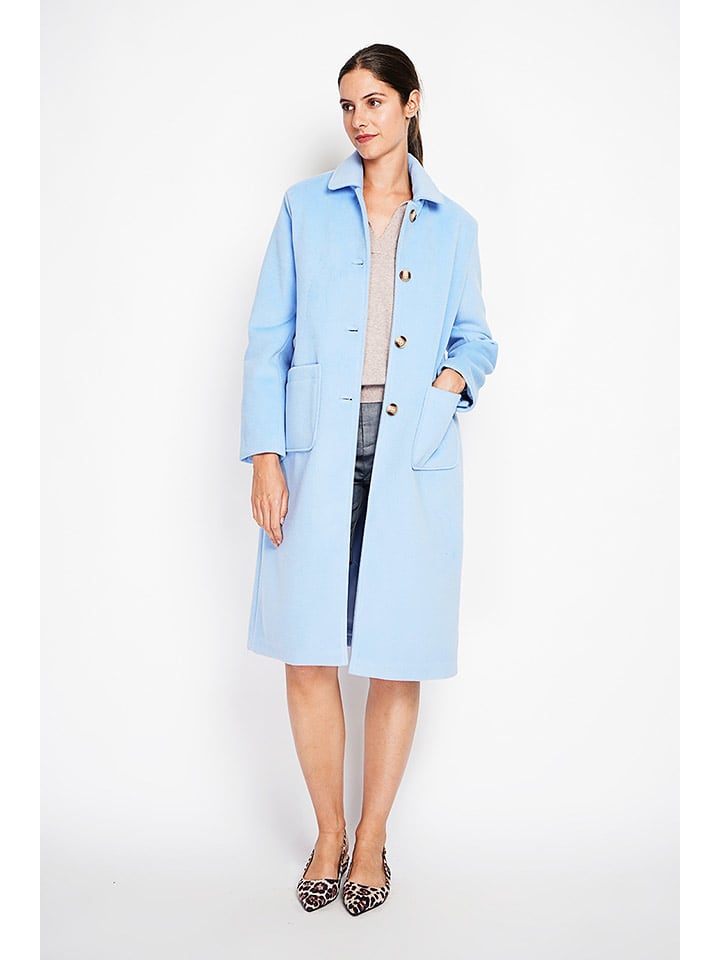 ASSUILI Płaszcz przejściowy w kolorze błękitnym rozmiar: 40