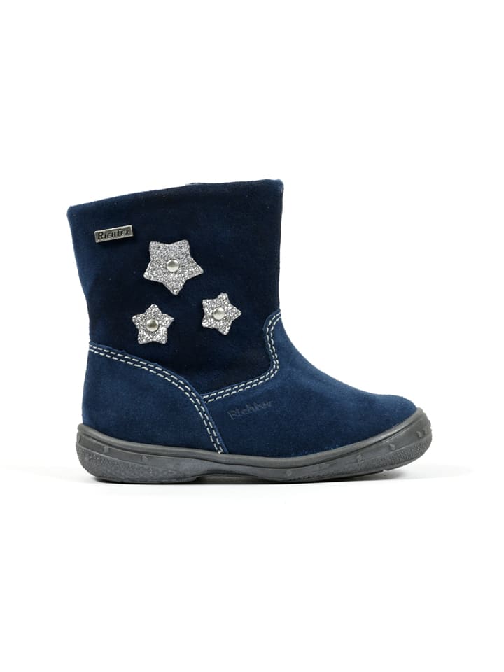 Richter Shoes Skórzane botki zimowe w kolorze granatowym rozmiar: 28