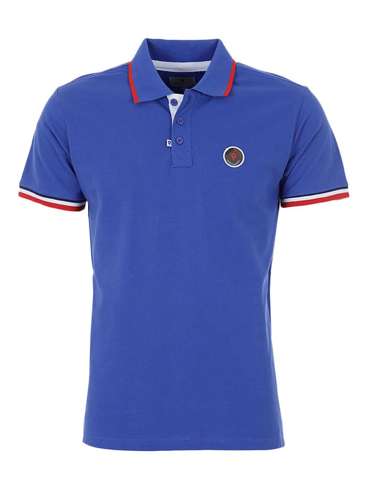 Peak Mountain Koszulka polo "Cody" w kolorze niebieskim rozmiar: L