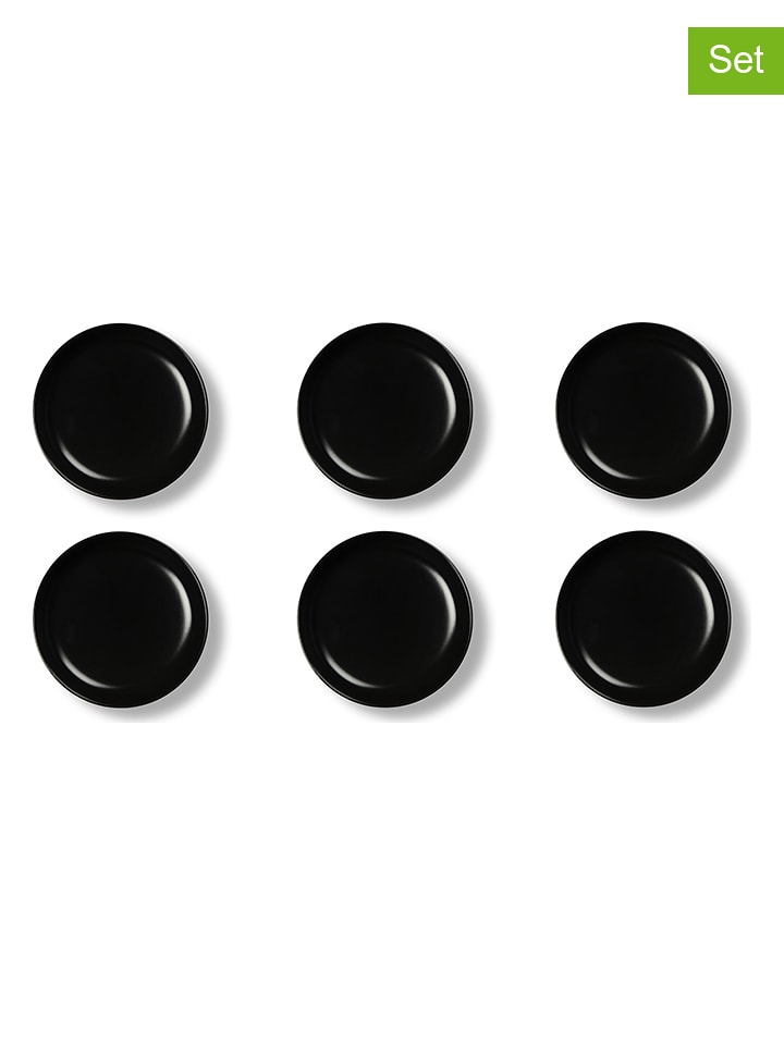 Trendy Kitchen by EXCÉLSA Talerze głębokie (6 szt.) "Nordic" w kolorze czarnym - Ø 18 cm rozmiar: onesize