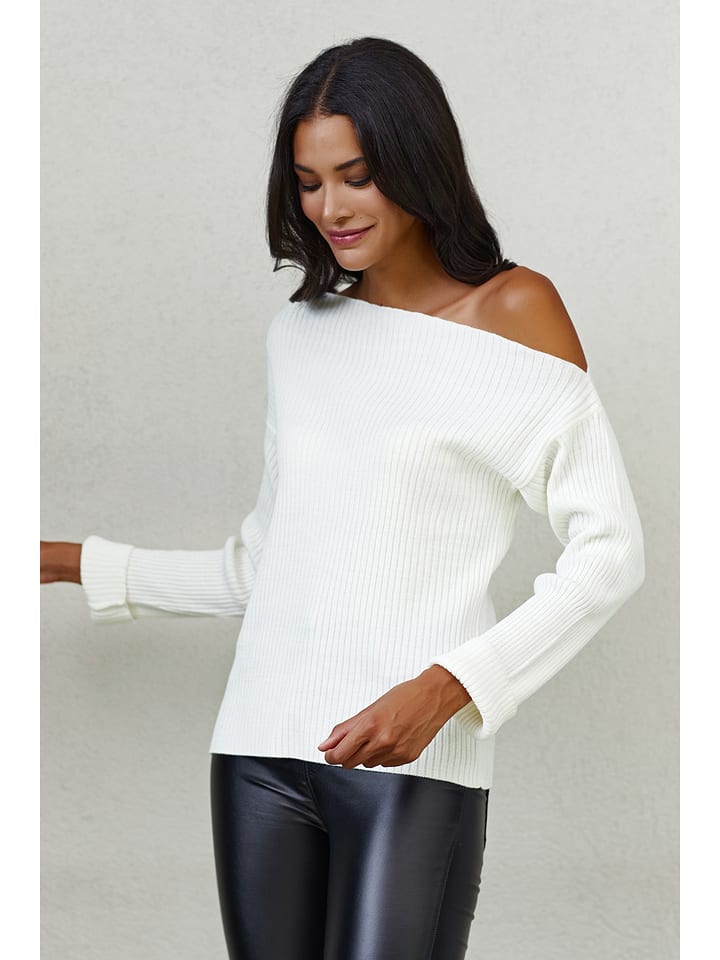 Milan Kiss Sweter w kolorze kremowym rozmiar: L