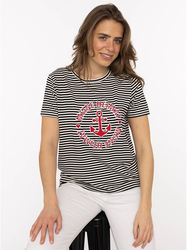 Zwillingsherz Koszulka w kolorze biało-czarno-czerwonym rozmiar: XXL