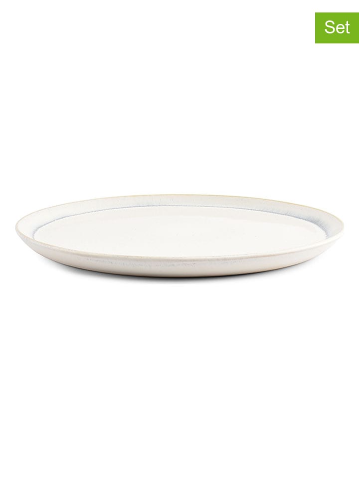 Salt and Pepper Talerze obiadowe (4 szt.) "Stripes" w kolorze biało-niebieskim - Ø 26 cm rozmiar: onesize