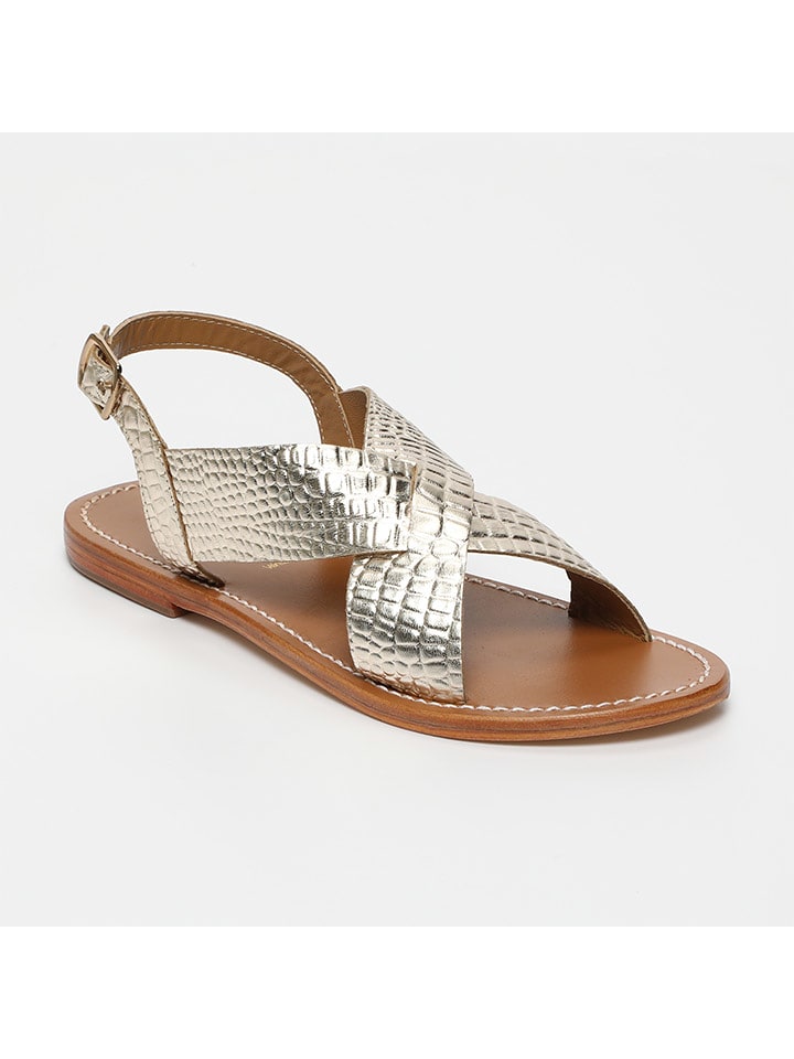 CALANK Skórzane sandały w kolorze złotym rozmiar: 36