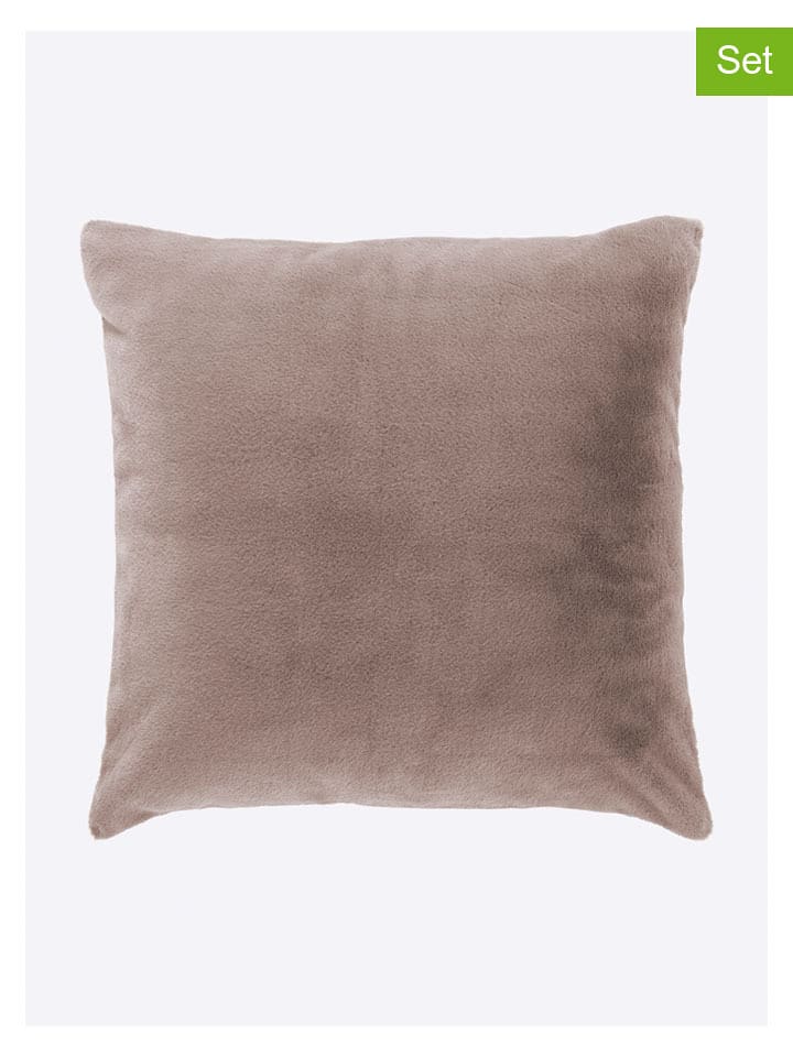 heine home Poszewki (2 szt.) w kolorze beżowym na poduszkę rozmiar: 80x80 cm