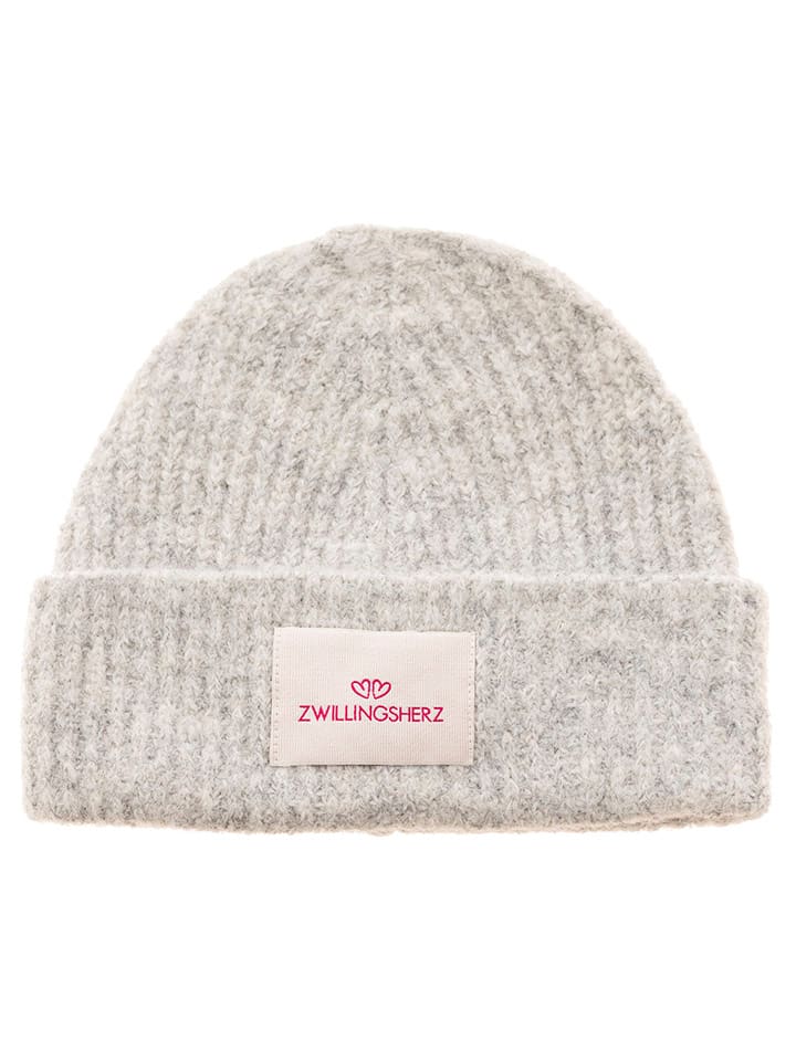 Zwillingsherz Czapka w kolorze jasnoszarym rozmiar: onesize