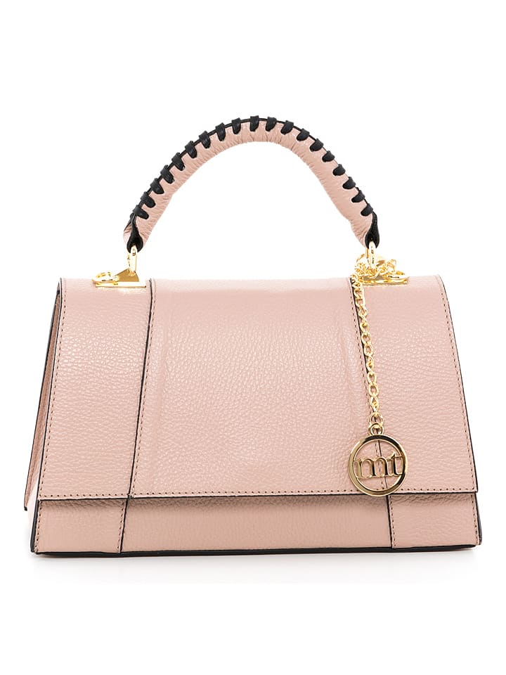 Mia Tomazzi Skórzana torebka "Livenza" w kolorze szaroróżowym - 26,5 x 16 x 9 cm rozmiar: onesize