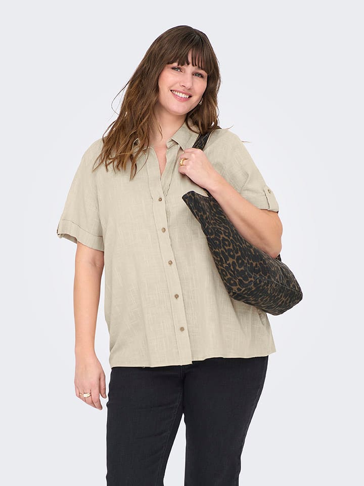 ONLY Carmakoma Koszula "Coco" w kolorze beżowym rozmiar: 48