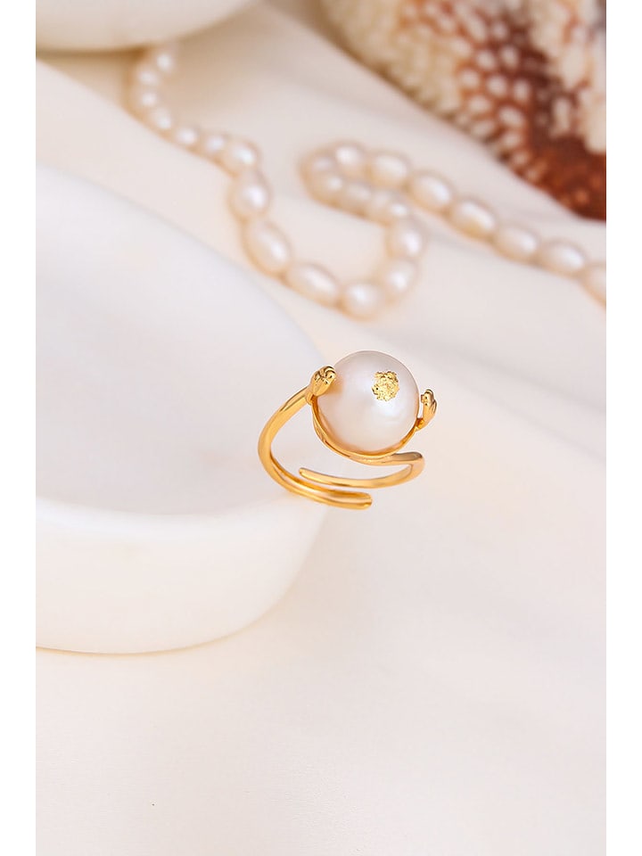 Pierres delicates Pierścionek w kolorze białym z perłą rozmiar: onesize