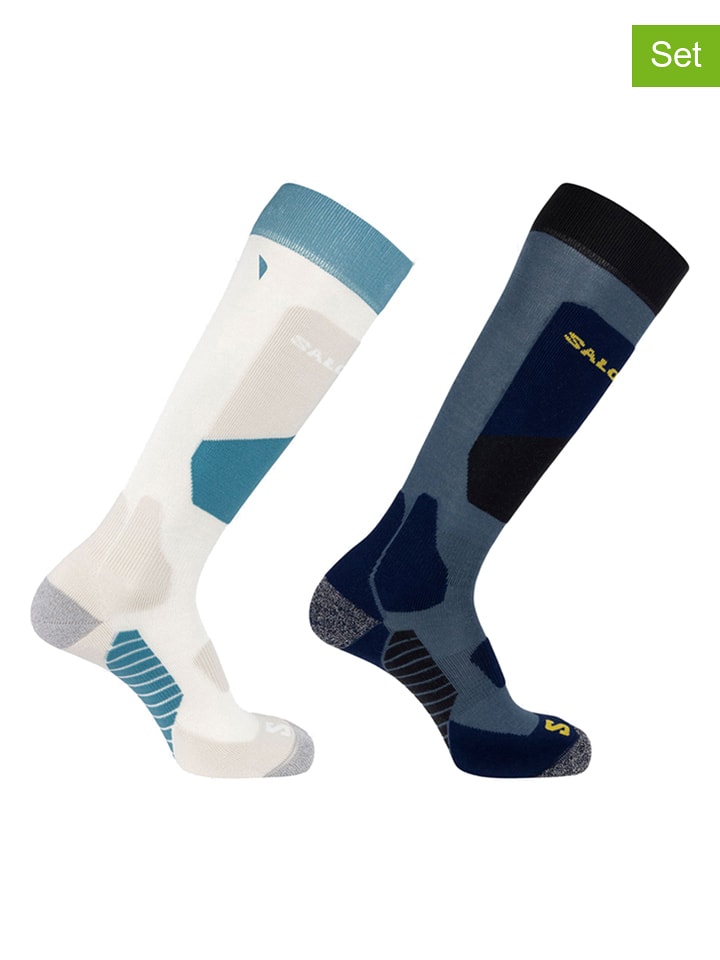 SALOMON Skarpety narciarskie (2 pary) "Access" w kolorze niebiesko-kremowym rozmiar: 39-41
