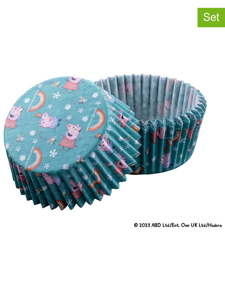 Dr. Oetker Foremki (100 szt.) "Peppa & George" w kolorze turkusowym rozmiar: onesize