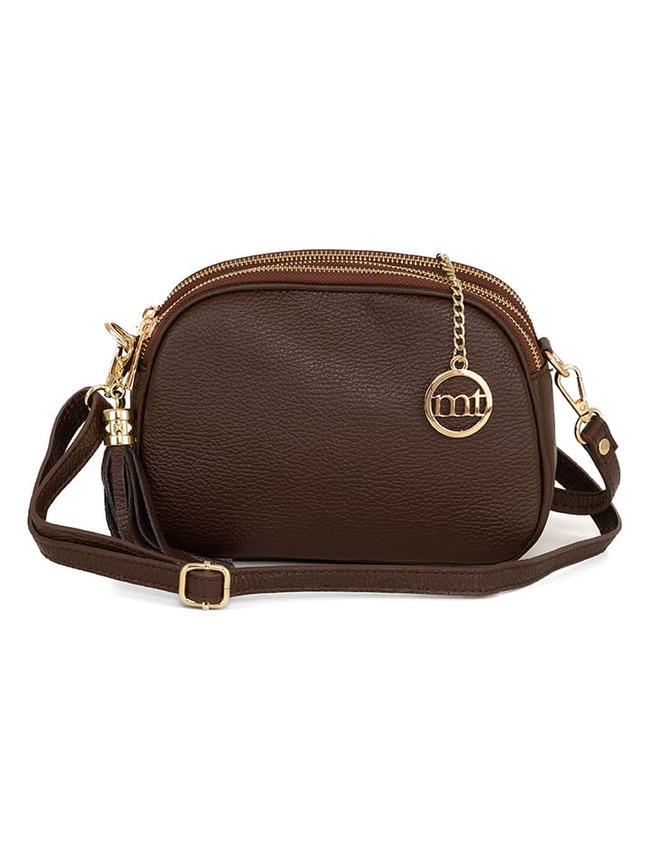 Mia Tomazzi Skórzana torebka "Gradisca" w kolorze ciemnobrązowym - 22 x 16 x 7 cm rozmiar: onesize