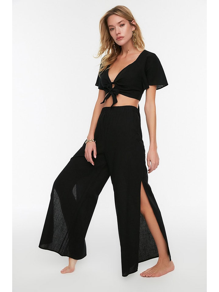 trendyol Spodnie w kolorze czarnym rozmiar: 36