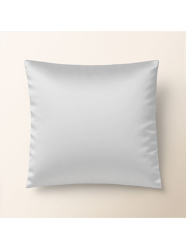 Pierre Cardin Satynowa poszewka "Iris" w kolorze szarym na poduszkę rozmiar: 80x80 cm