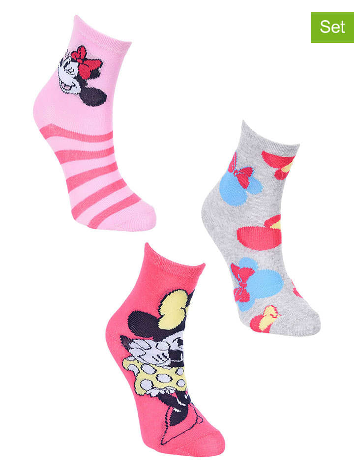 Disney Minnie Mouse Skarpety (3 pary) "Minnie" ze wzorem rozmiar: 27-30