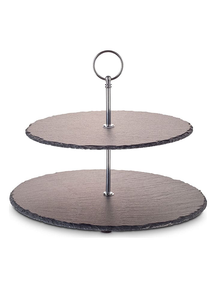 Echtwerk Etażerka w kolorze srebrno-czarnym - wys. 40 cm rozmiar: onesize