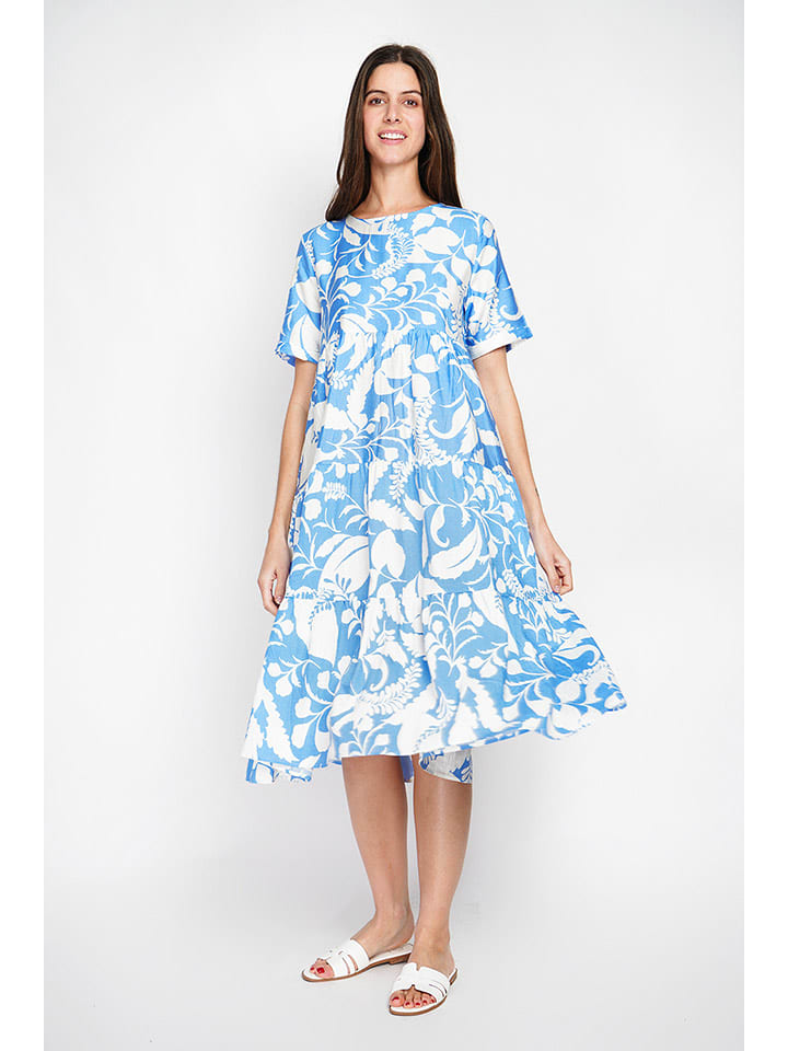 ASSUILI Sukienka w kolorze biało-błękitnym rozmiar: 36