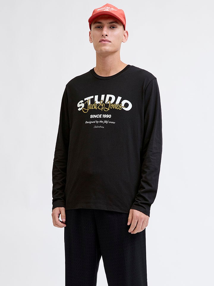 Jack & Jones Koszulka "Yuki" w kolorze czarnym rozmiar: L