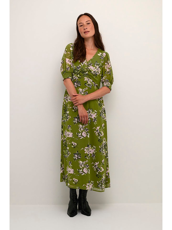 Kaffe Sukienka w kolorze oliwkowo-jasnoróżowym rozmiar: 34