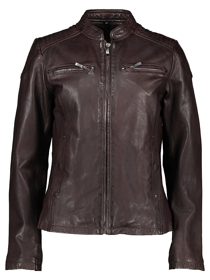 Buffalo Skórzana kurtka w kolorze ciemnobrązowym rozmiar: 36