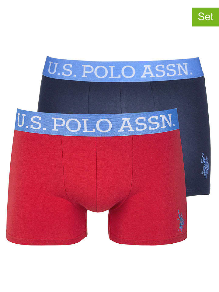 U.S. Polo Assn. Bokserki (2 pary) w kolorze granatowym i czerwonym rozmiar: XL