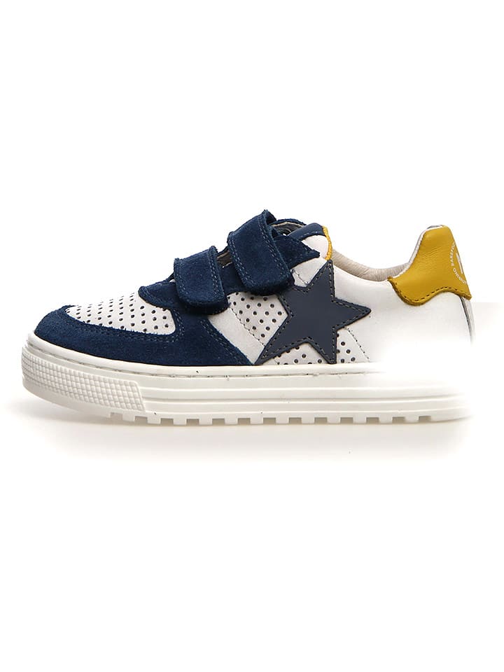 Naturino Skórzane sneakersy "Hess" w kolorze białym rozmiar: 29