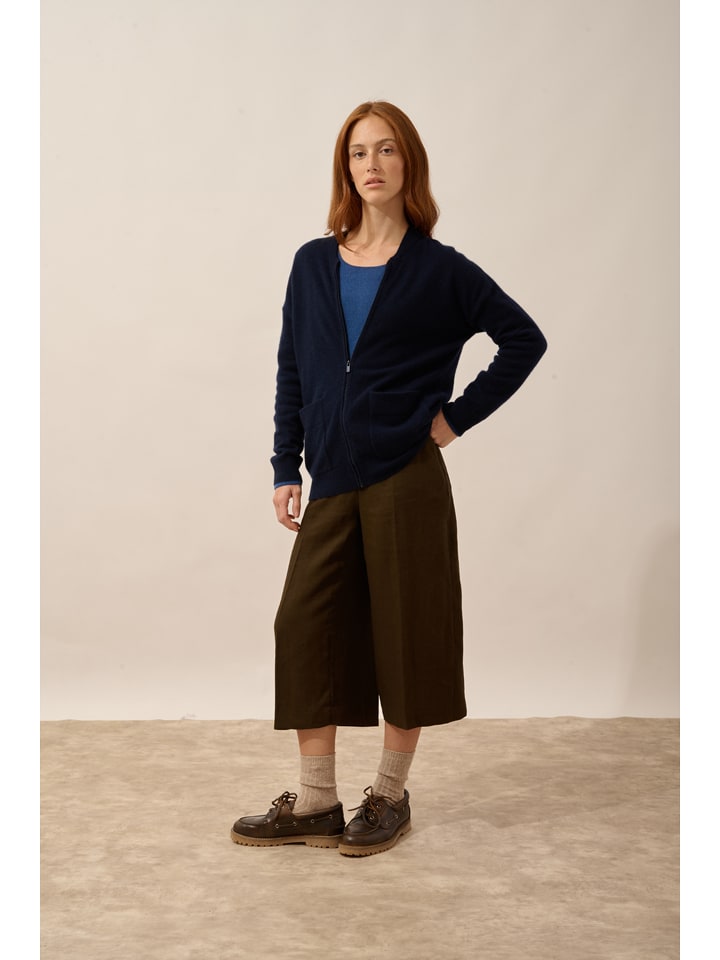 Just Cashmere Kaszmirowy kardigan "Ervie" w kolorze granatowym rozmiar: M