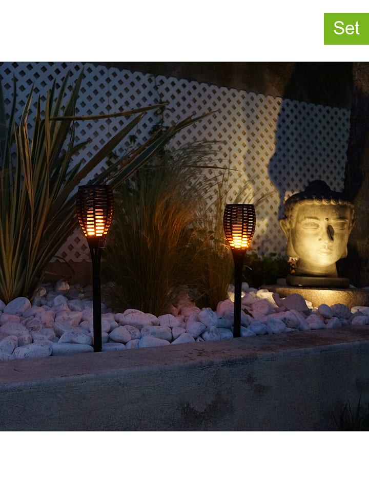 lumisky Solarne lampy LED (2 szt.) "Mini Maity Sun" w kolorze czarnym - wys. 70 cm rozmiar: onesize