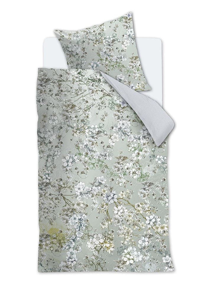 Beddinghouse Komplet pościeli satynowej "Fleurelle" w kolorze turkusowym rozmiar: 135x200 cm