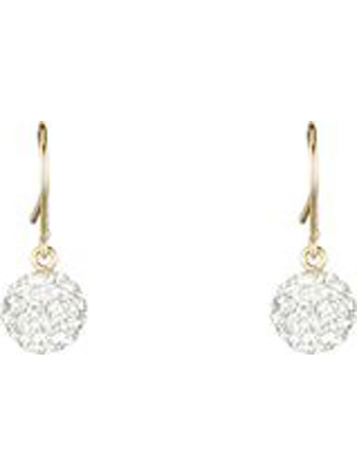 OR ÉCLAT Złote kolczyki "bulles de crystal" z cyrkoniami rozmiar: onesize