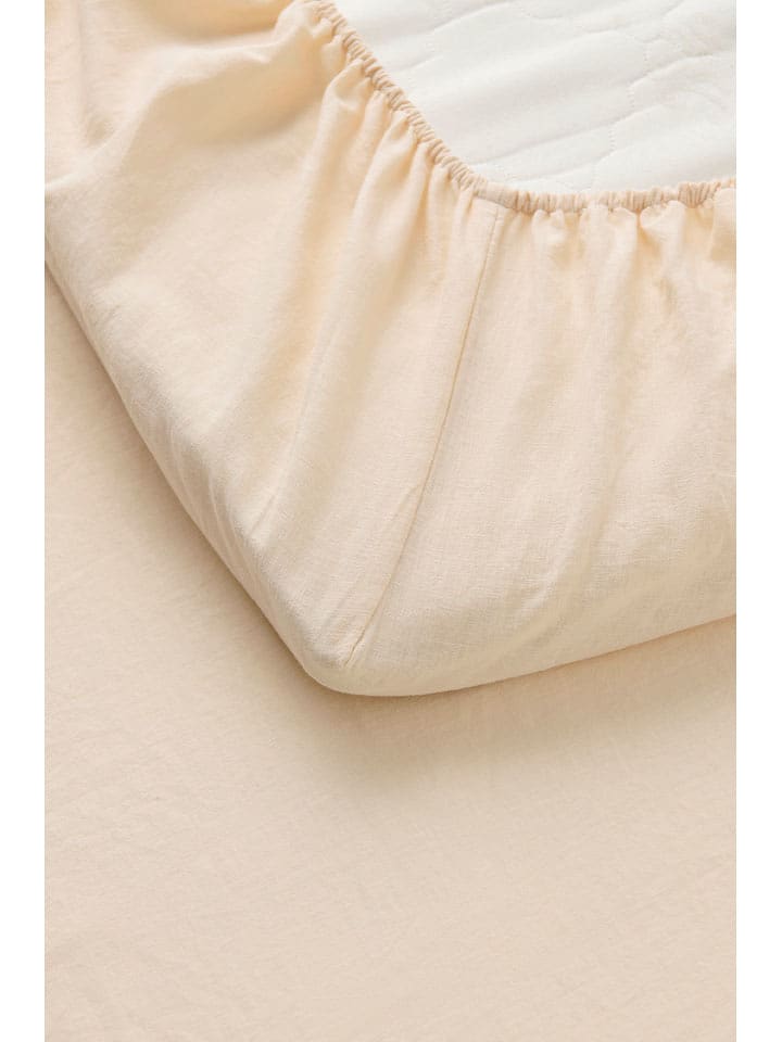 Ellos Home Prześcieradło "Elly" w kolorze kremowym na gumce rozmiar: 90x200 cm