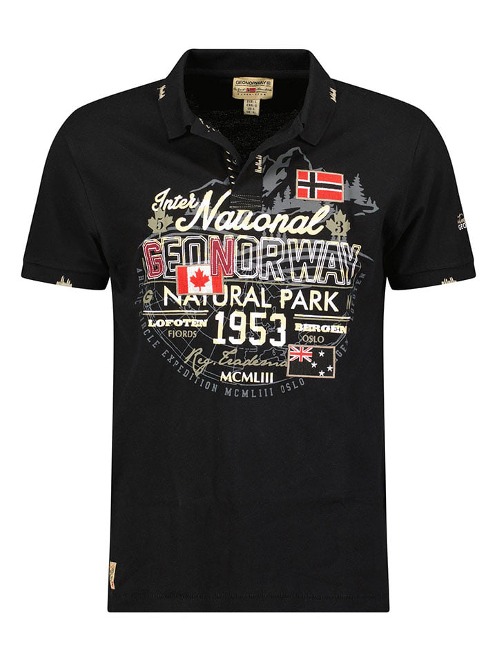 Geographical Norway Koszulka polo "Kaldo" w kolorze czarnym rozmiar: 152