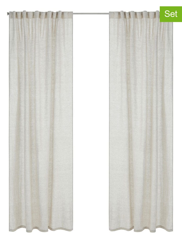 Ellos Home Firanki (2 szt.) "Malva" w kolorze beżowym rozmiar: 135x250 cm