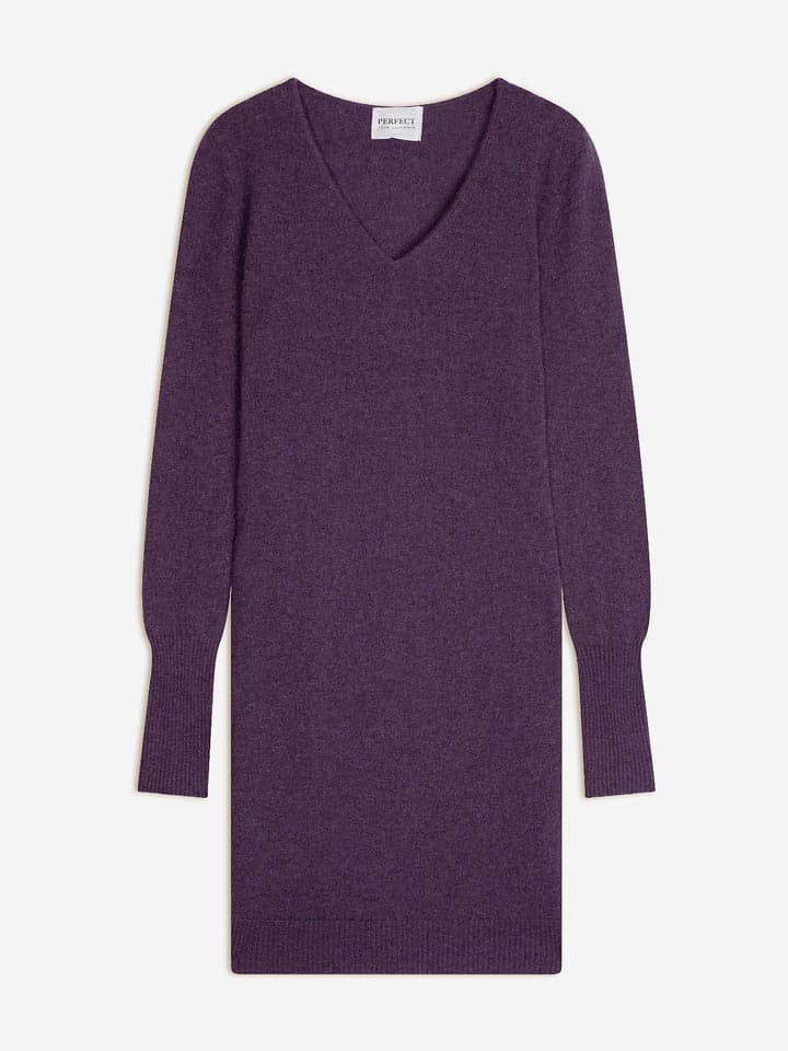 Perfect Cashmere Kaszmirowa sukienka "Joy" w kolorze fioletowym rozmiar: L