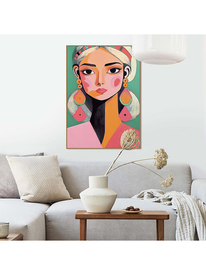 Orangewallz Druk artystyczny "Vibrant Woman II" w ramce rozmiar: 50x70 cm