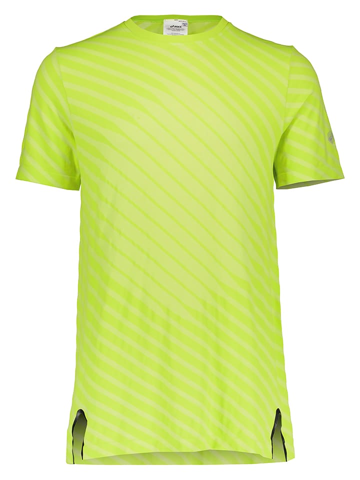 asics Koszulka sportowa w kolorze jaskrawozielonym rozmiar: M