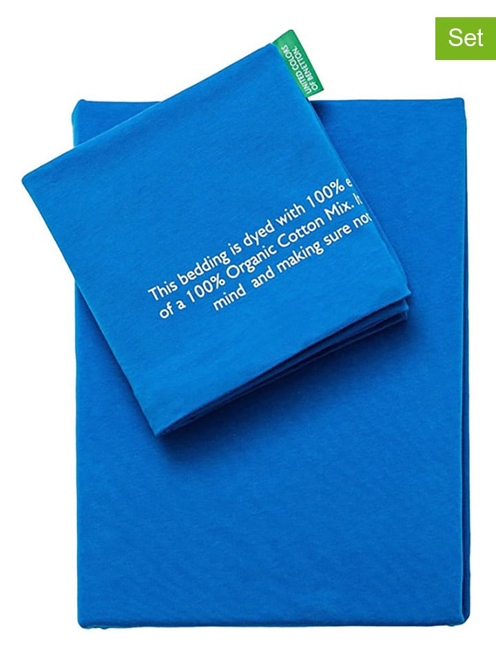 Benetton 2-częściowy komplet pościeli w kolorze niebieskim rozmiar: 135x200 cm